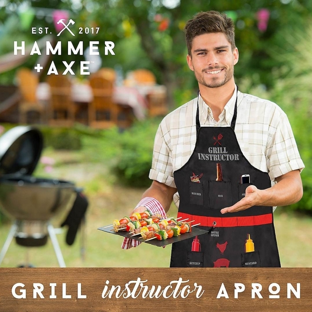 Hammer & Axe Grill Instructor Apron With Attatched Bottle Opener